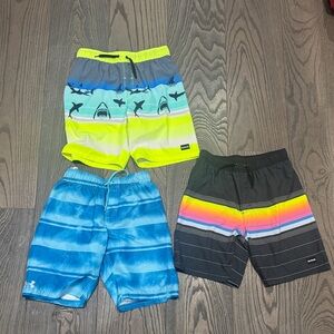 Hurley Kids Swim Shorts Set - Neon Yellow, Blue, Black